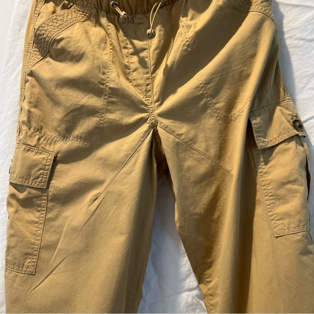 Anthropologie Avec Les‎ Filles Pants Medium Biege Elastic Waist Wide Leg Cargo - Picture 4 of 12